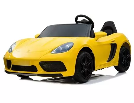 Электромобиль Porshe Cayman 180W, цвет - желтый глянец, двигатель 180W