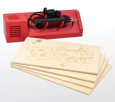 Электроприбор для выжигания по дереву - Вязь-10К: аппарат, 4 доски