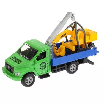 Эвакуатор Газон Next 14,5 см с экскаватором 7,5 см, инерционный, открываются двери