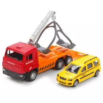 Эвакуатор Камаз и Lada largus такси