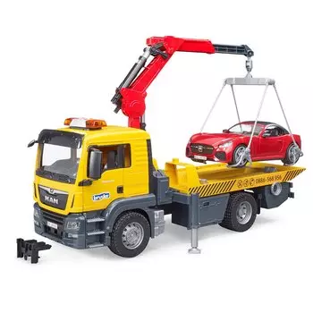 Эвакуатор MAN с манипулятором и машинкой