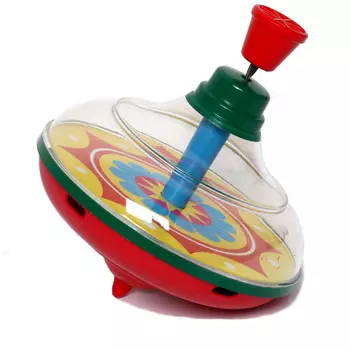 Юла прозрачная, диаметр 14 см.