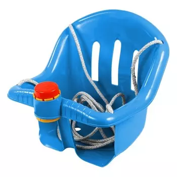 Качели с барьером безопасности и клаксоном, синие