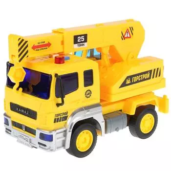 Камаз автокран, 17 см, инерционный, свет и звук