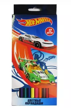 Карандаши цветные - Hot Wheels, 12 цветов