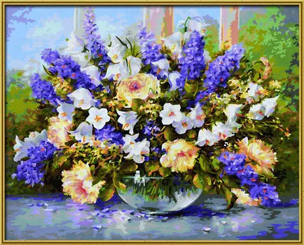 Картина для раскрашивания - Летний букет, 40х50 см.