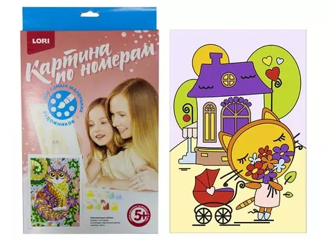 Картина по номерам для малышей - Киска на прогулке