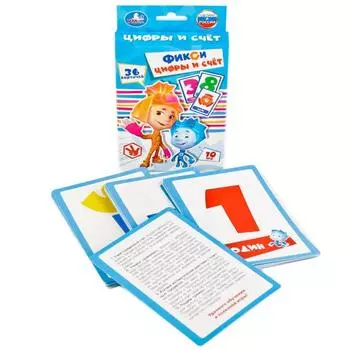 Карточки развивающие Фиксики - Цифры и счет, 36 карточек