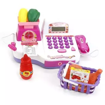 Кассовый аппарат с аксессуарами, 10 элементов, свет и звук