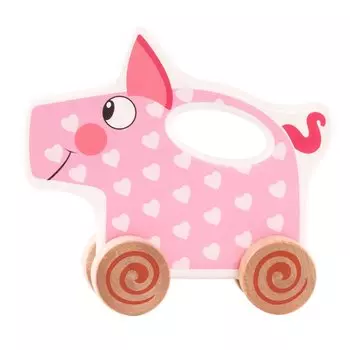 Каталка деревянная - Поросёнок Хрю