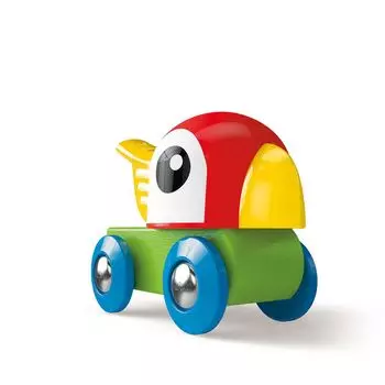 Каталка деревянная Свистящий попугайчик