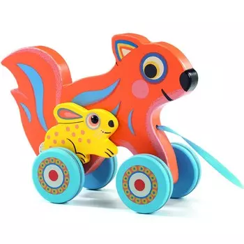 Каталка деревянная - Заяц Бадабум