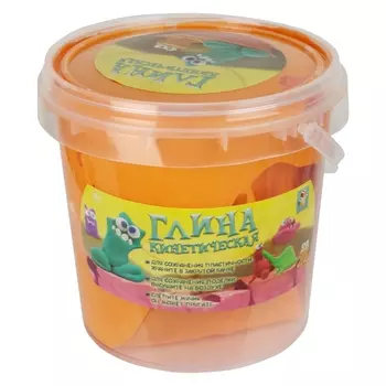 Кинетическая глина, оранжевая, банка 200 грамм