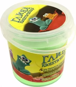 Кинетическая глина салатовая, банка 200 гр.