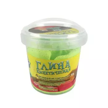 Кинетическая глина травянисто-зеленая, банка 200 гр.