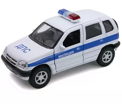 Коллекционный игрушечный автомобиль модели Chevrolet Niva Милиция ДПС, масштаб 1:34-39