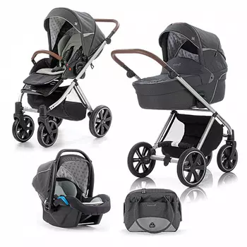 Коляска детская Noordi Polaris City 3 в 1, серая