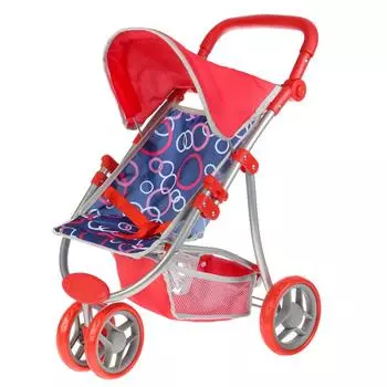 Коляска-книжка для кукол, резиновые поворотные колеса 14 см, металлическая рама, корзина