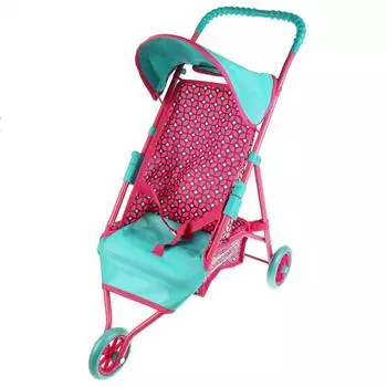 Коляска-книжка металлическая с 3 резиновыми колёсами 10 см, ремень с застежкой, резиновая ручка