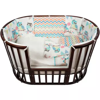 Комплект для кроватки Nuovita - Gufi, 6 предметов, цвет turchese / бирюзовый