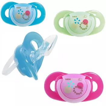 Комплект из 2 силиконовых пустышек - Safe Dummiies, 3 мм, размер Т1, 0-12