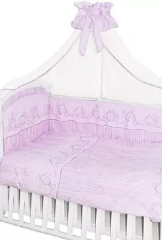 Комплект в кроватку 7 предметов - Зая-Зай, розовый