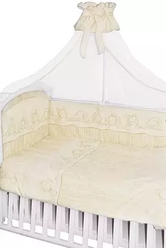 Комплект в кроватку 7 предметов - Зая-Зай, молочный