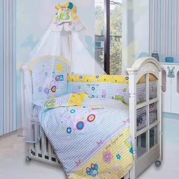 Комплект в кроватку – Cool Car, 7 предметов, голубой