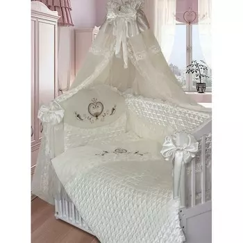 Комплект в кроватку – Эстель, 8 предметов, бежевый