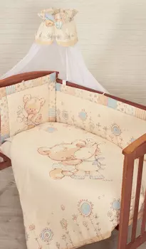 Комплект в кроватку – Mika, 7 предметов, голубой