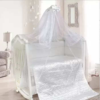 Комплект в кроватку - Мила, 6 предметов, белый