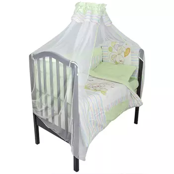 Комплект в кроватку – Радужный, 7 предметов, зеленый