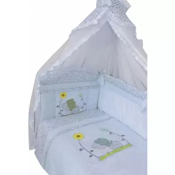Комплект в кроватку – Сладкий сон, 7 предметов, голубой