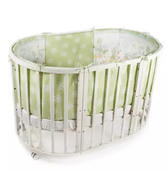 Комплект в кроватку - Sul prato, 6 предметов, зеленый