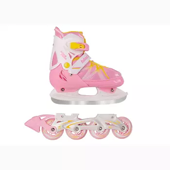 Коньки-ролики BlackAqua AS-410 2в1, цвет фуксия, размер 39-42