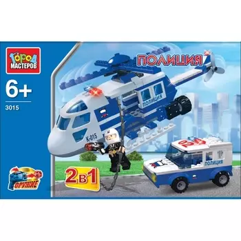 Конструктор – 2 в 1 Полиция: Вертолет с машиной