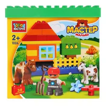 Конструктор – Большие кубики: Ферма, 38 деталей