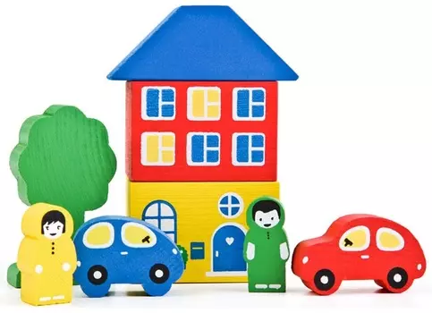 Конструктор - Цветной городок, голубой