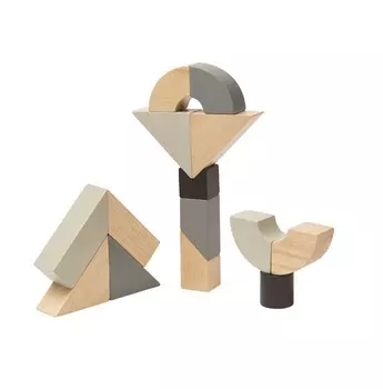 Конструктор деревянный Фигурные блоки, 8 деталей