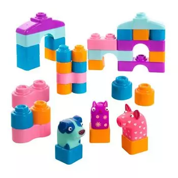 Конструктор Деревяшки пластиковый, 44 детали, с фигурками