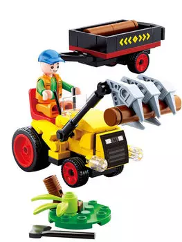 Конструктор – Ферма: трактор с фигуркой, 110 деталей