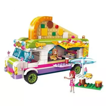 Конструктор - Фургон-пиццерия, с фигурками и аксессуарами, 414 деталей )