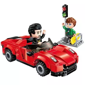 Конструктор - Город, машинка с фигурками, 158 деталей