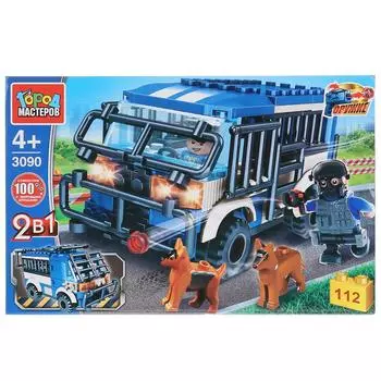 Конструктор Город Мастеров - Полицейская машина 2 в 1, с фигурками, 112 деталей