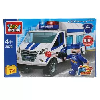 Конструктор из серии ГАЗ - Газель: полиция, с фигуркой, 78 деталей