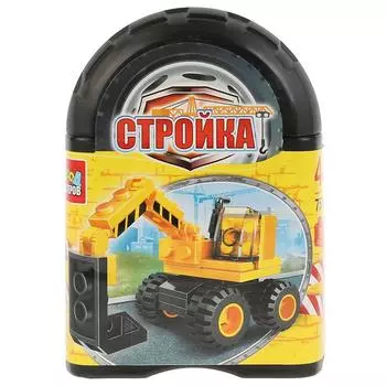 Конструктор из серии Стройка - Экскаватор, 31 деталь в банке