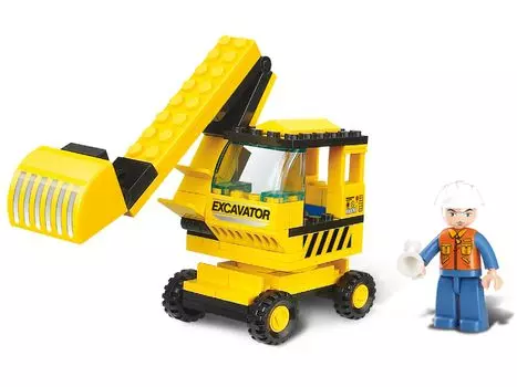 Конструктор – Экскаватор с фигуркой, 62 детали