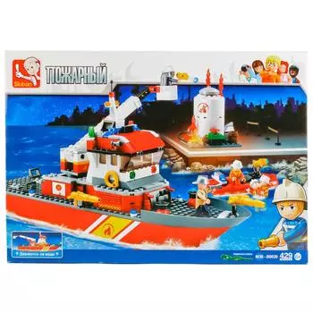 Конструктор корабль пожарный с фигурками, 429 деталей