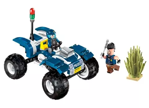 Конструктор - Квадроцикл полиция с фигурками и аксессуарами, 139 деталей