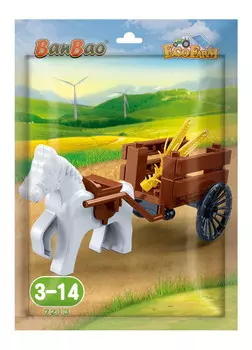 Конструктор - Лошадка с повозкой в пакетике, 27 деталей